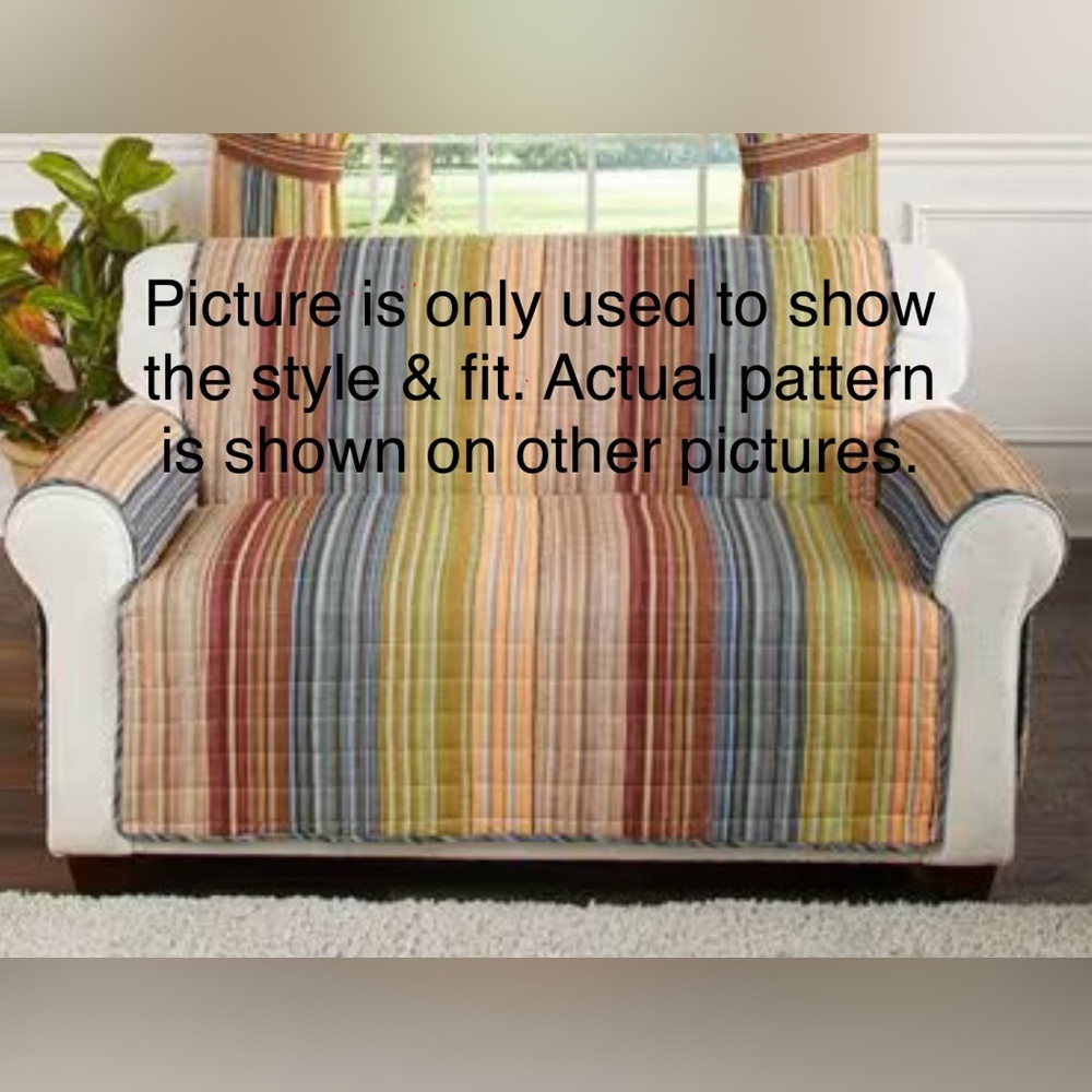 Loveseat and chair cover, plaid